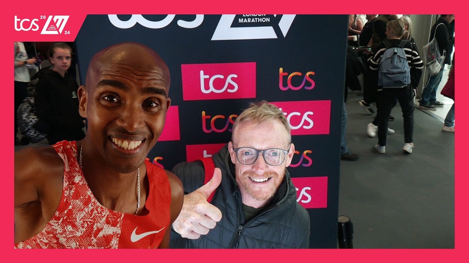 Michael with Sir Mo Farah at the TCS London Marathon